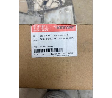 Freccia lampeggiatore anteriore sinistra cromata originale Keeway Superlight 125